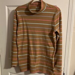 Lands' End Men's Multicolor Striped Turtleneck Sweater
